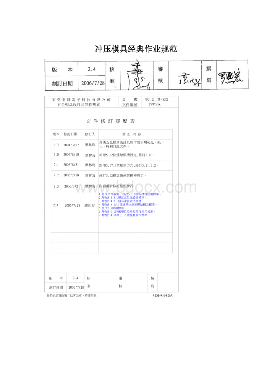 冲压模具经典作业规范.docx_第1页