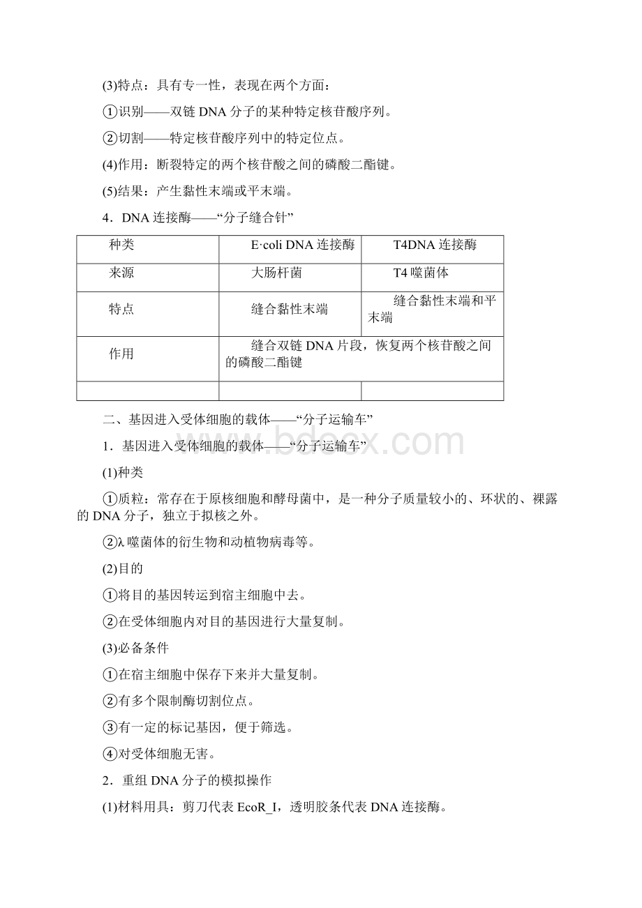 学年高中生物专题111DNA重组技术的基本工具教案新人教版选修3.docx_第2页