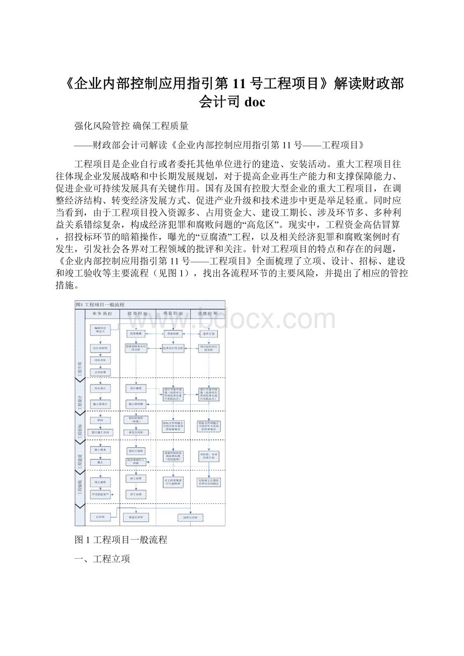 《企业内部控制应用指引第11号工程项目》解读财政部会计司docWord下载.docx_第1页