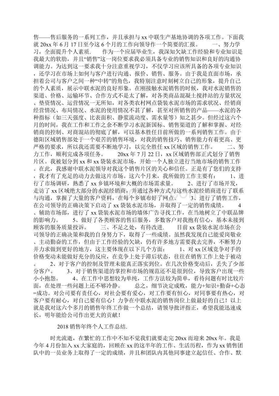 销售年终个人工作总结Word格式文档下载.docx_第2页