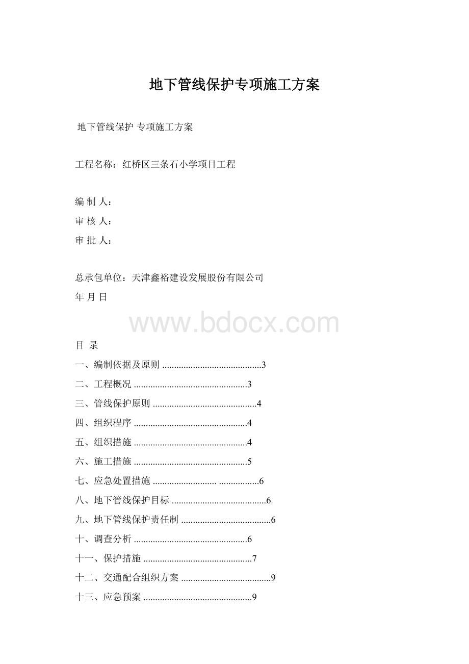 地下管线保护专项施工方案Word格式文档下载.docx_第1页