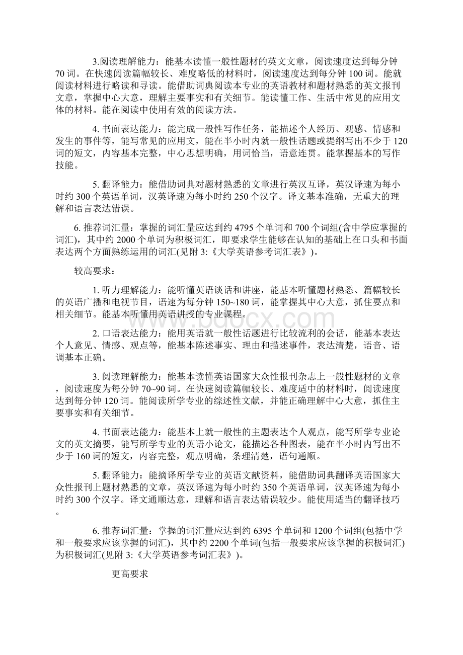 大学英语课程教学要求中英文版.docx_第2页