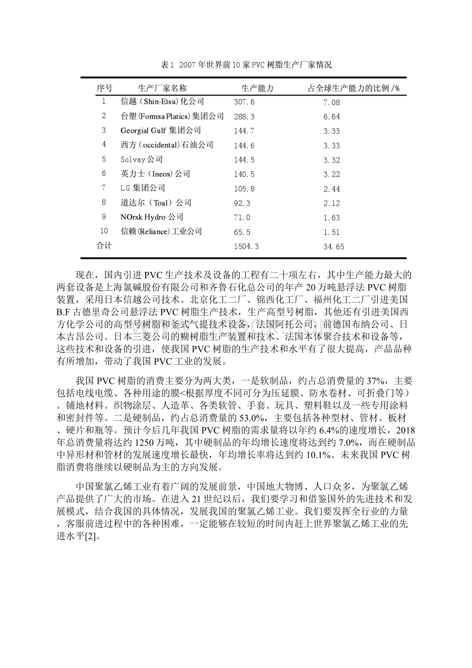 万吨聚氯乙烯工艺设计方案之最终Word下载.docx_第3页