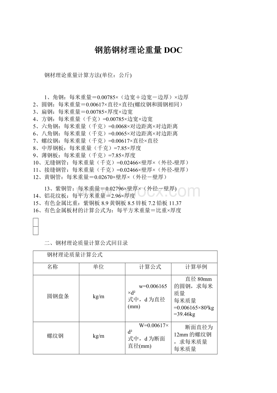 钢筋钢材理论重量DOCWord文档下载推荐.docx_第1页