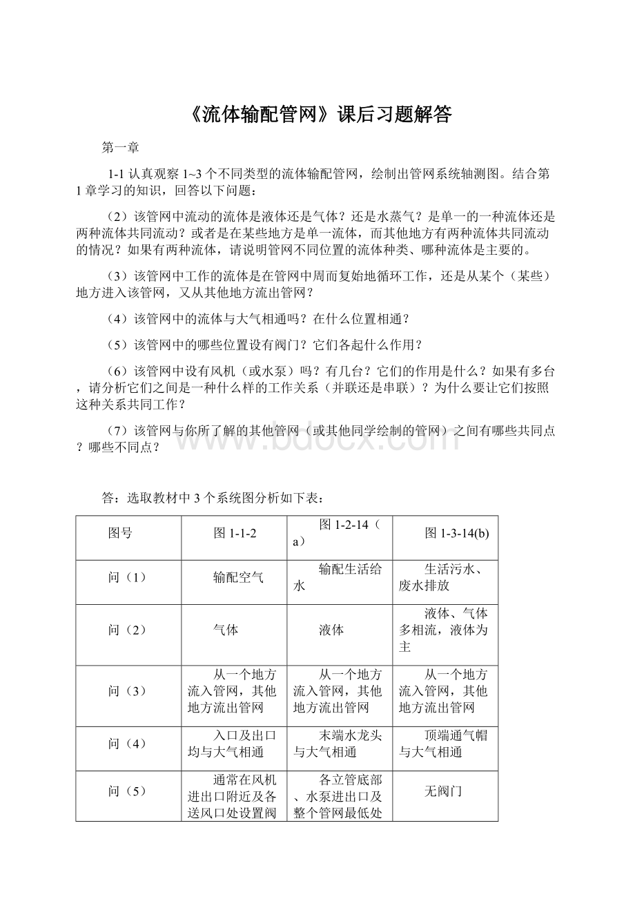 《流体输配管网》课后习题解答Word格式文档下载.docx