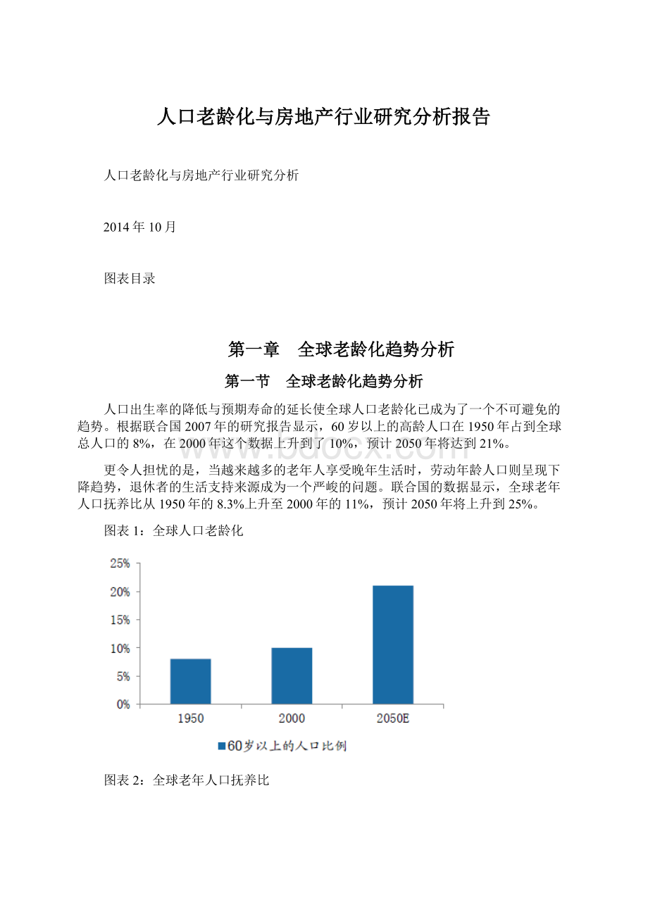 人口老龄化与房地产行业研究分析报告文档格式.docx