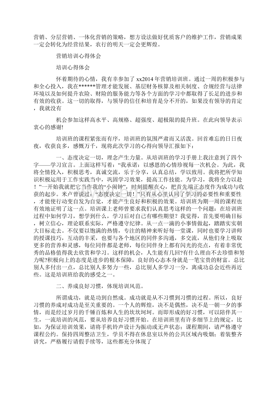 营销培训心得体会精选多篇文档格式.docx_第2页