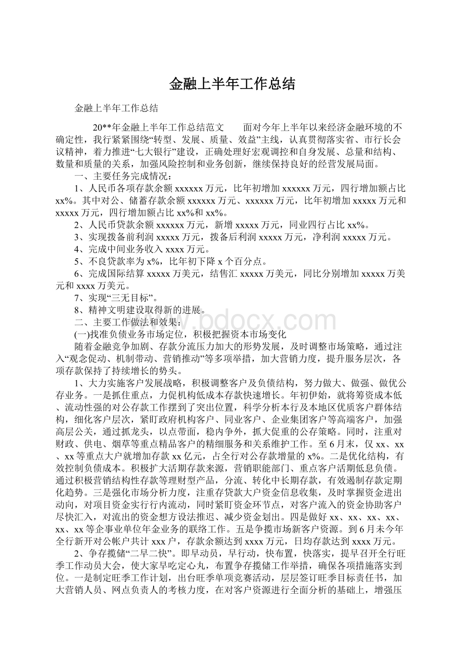 金融上半年工作总结.docx_第1页