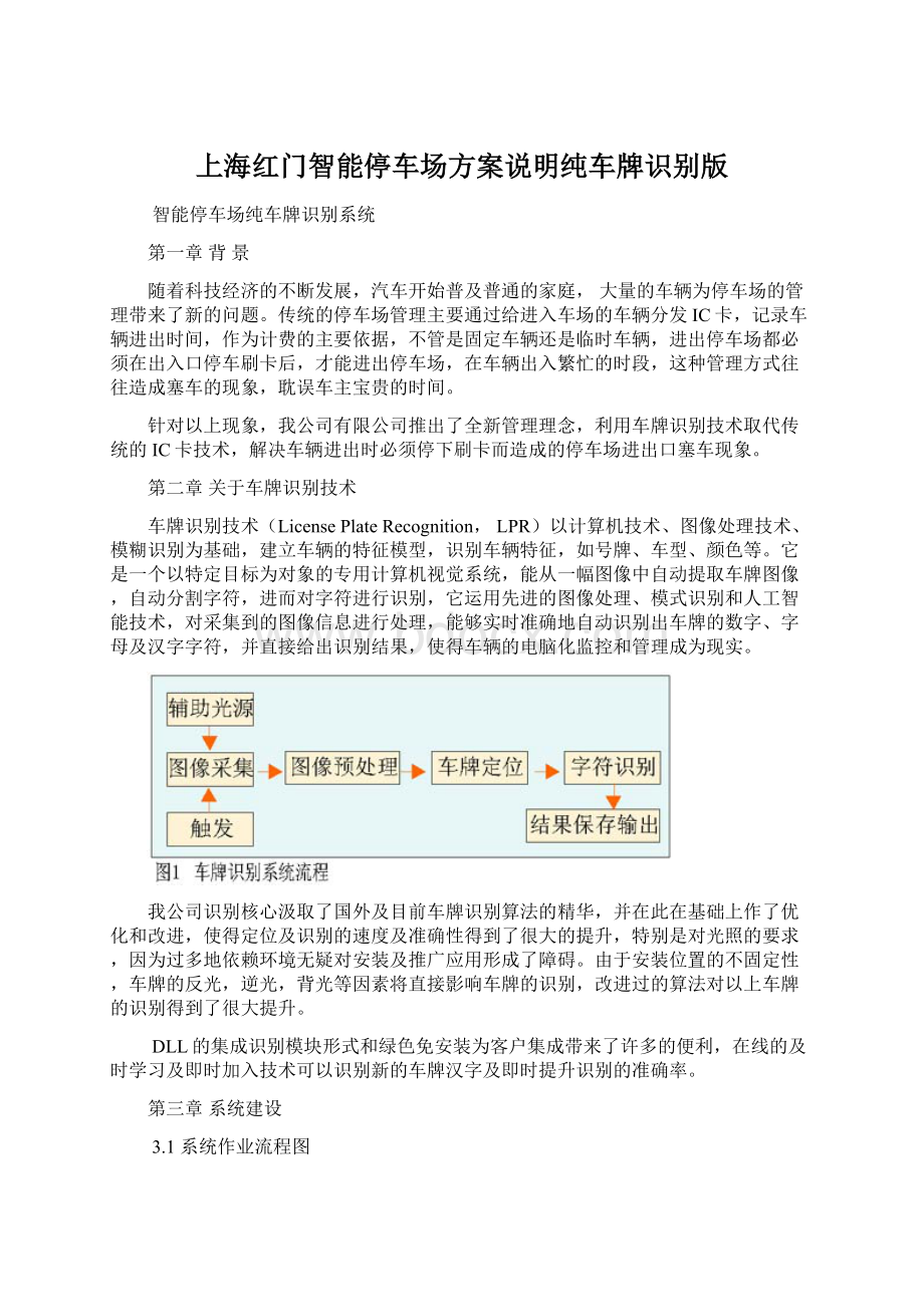 上海红门智能停车场方案说明纯车牌识别版.docx