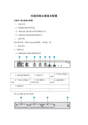 实验四路由器基本配置.docx