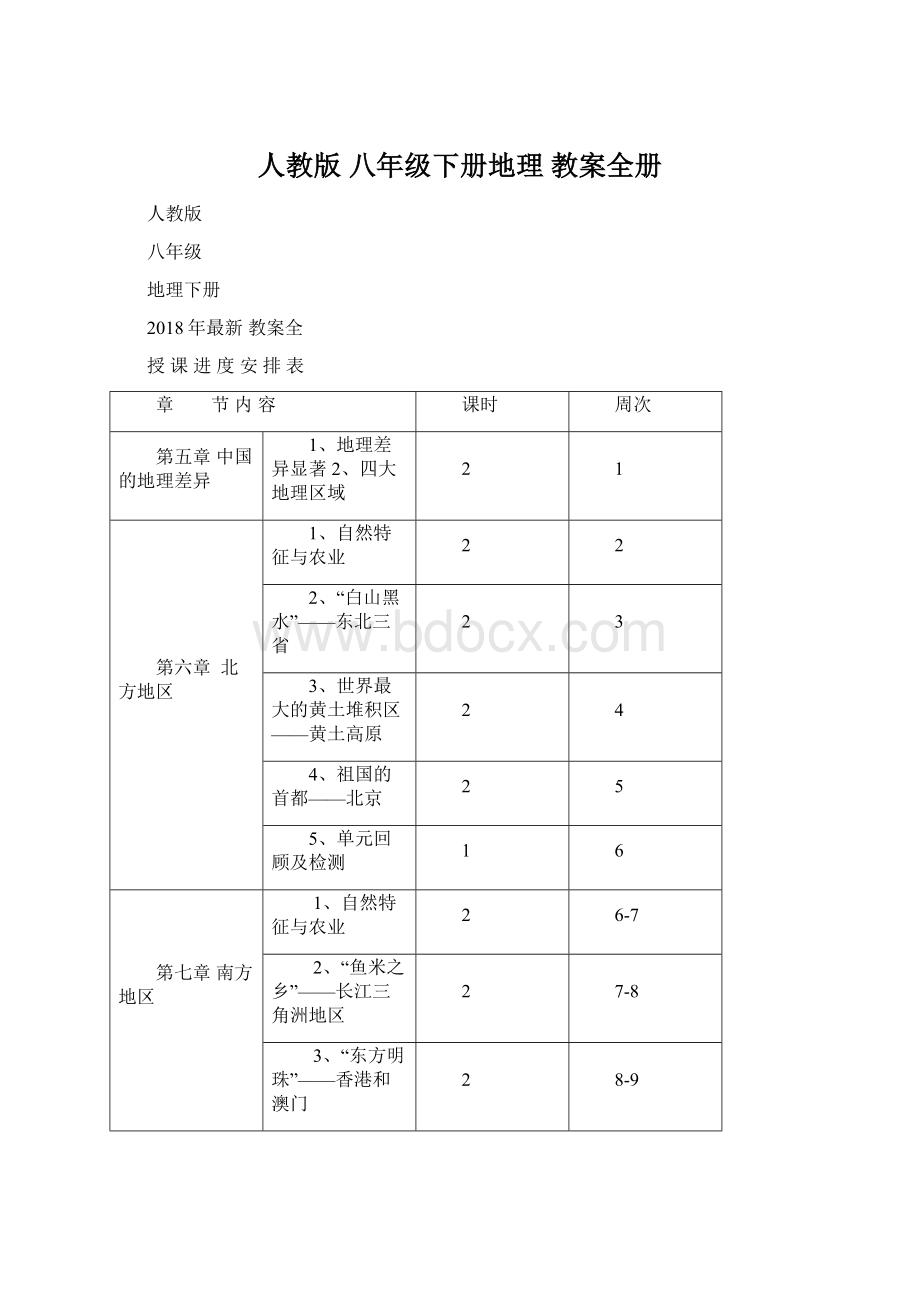 人教版 八年级下册地理 教案全册Word文档下载推荐.docx_第1页