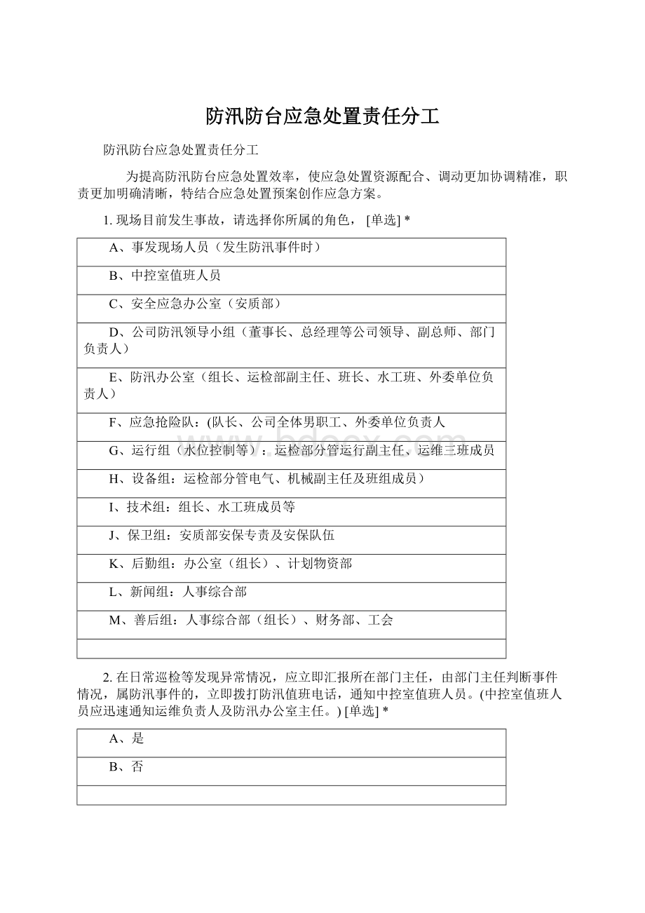 防汛防台应急处置责任分工.docx