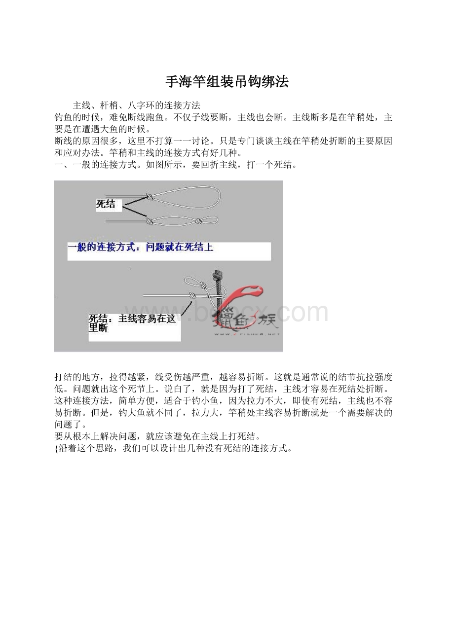 手海竿组装吊钩绑法Word格式文档下载.docx_第1页