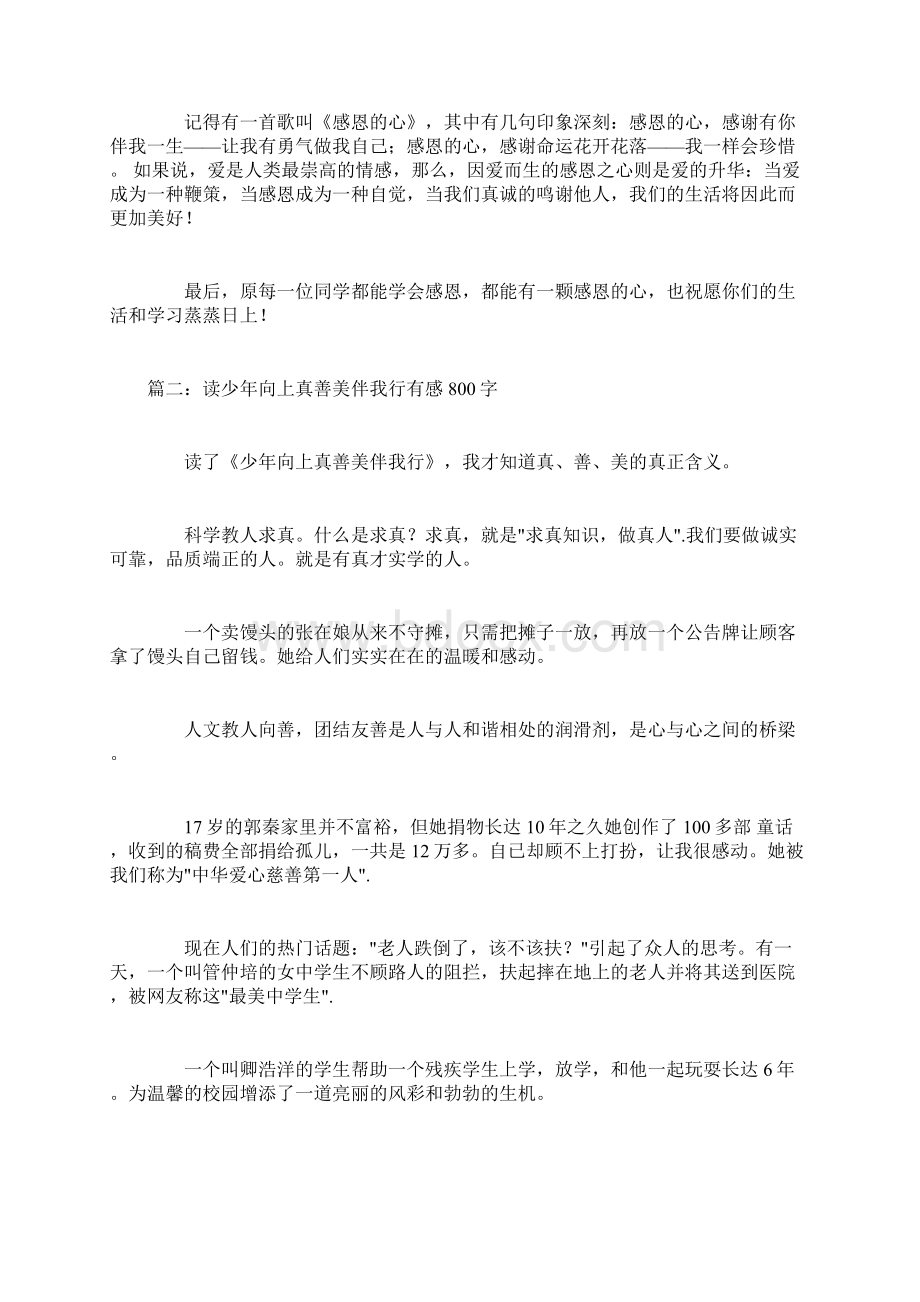 少年向上真善美伴我行读后感精选汇篇 精品.docx_第3页