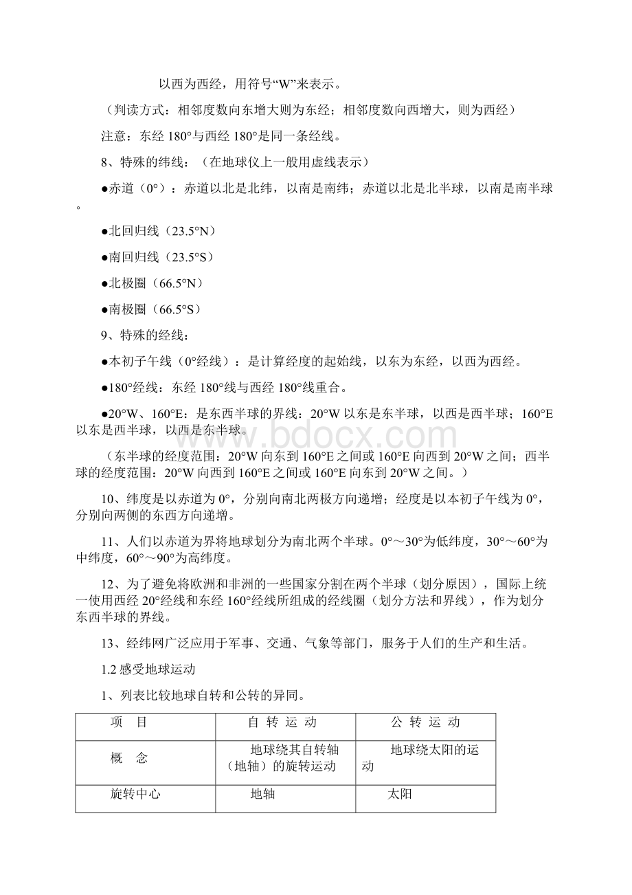 晋教版七年级地理上册知识点Word文档格式.docx_第2页