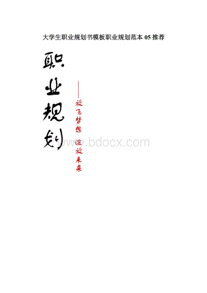 大学生职业规划书模板职业规划范本05推荐.docx