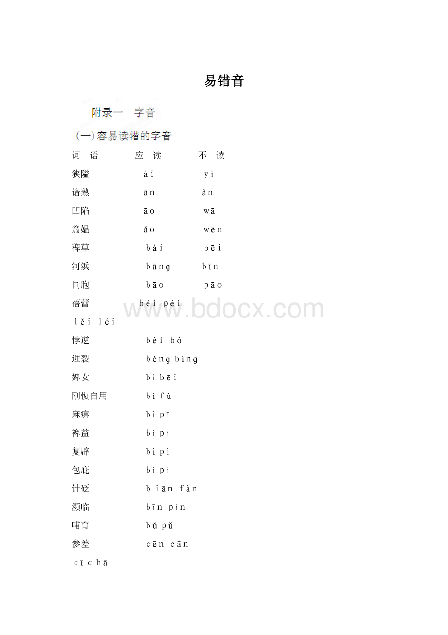 易错音文档格式.docx_第1页