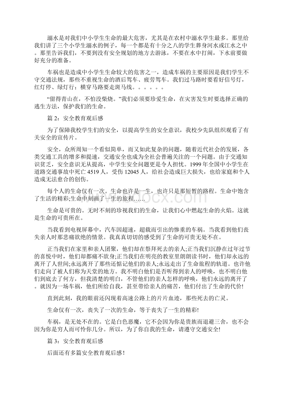 安全教育观后感 优选15篇doc文档格式.docx_第2页