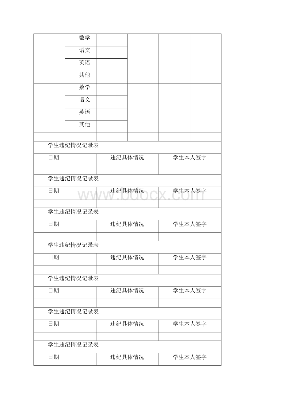 托管学生作业辅导情况记录表最新文档Word下载.docx_第2页