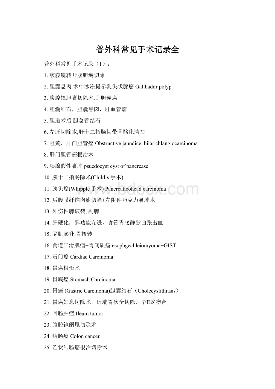 普外科常见手术记录全Word文档格式.docx_第1页