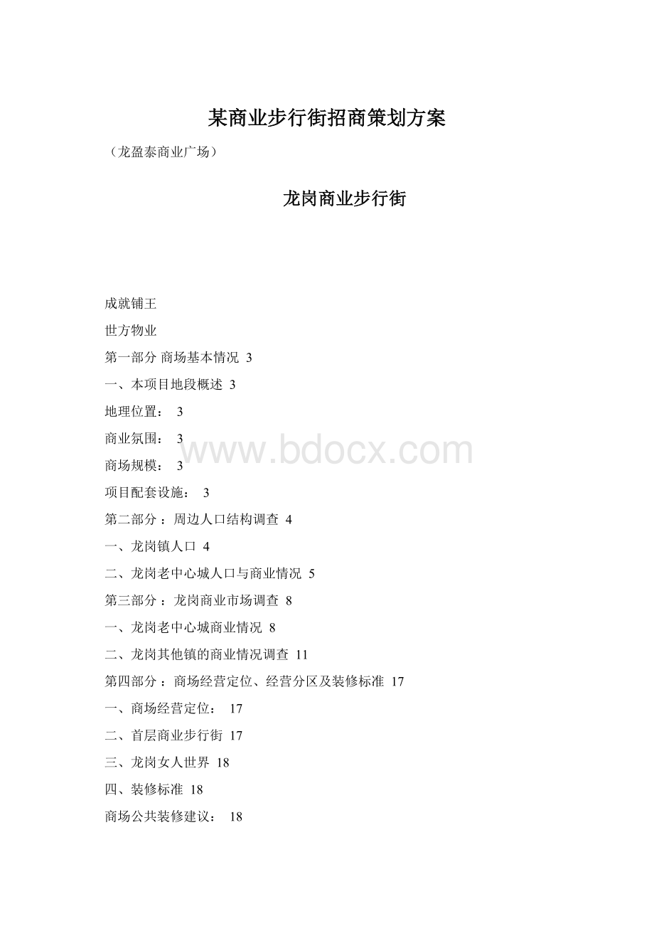 某商业步行街招商策划方案.docx