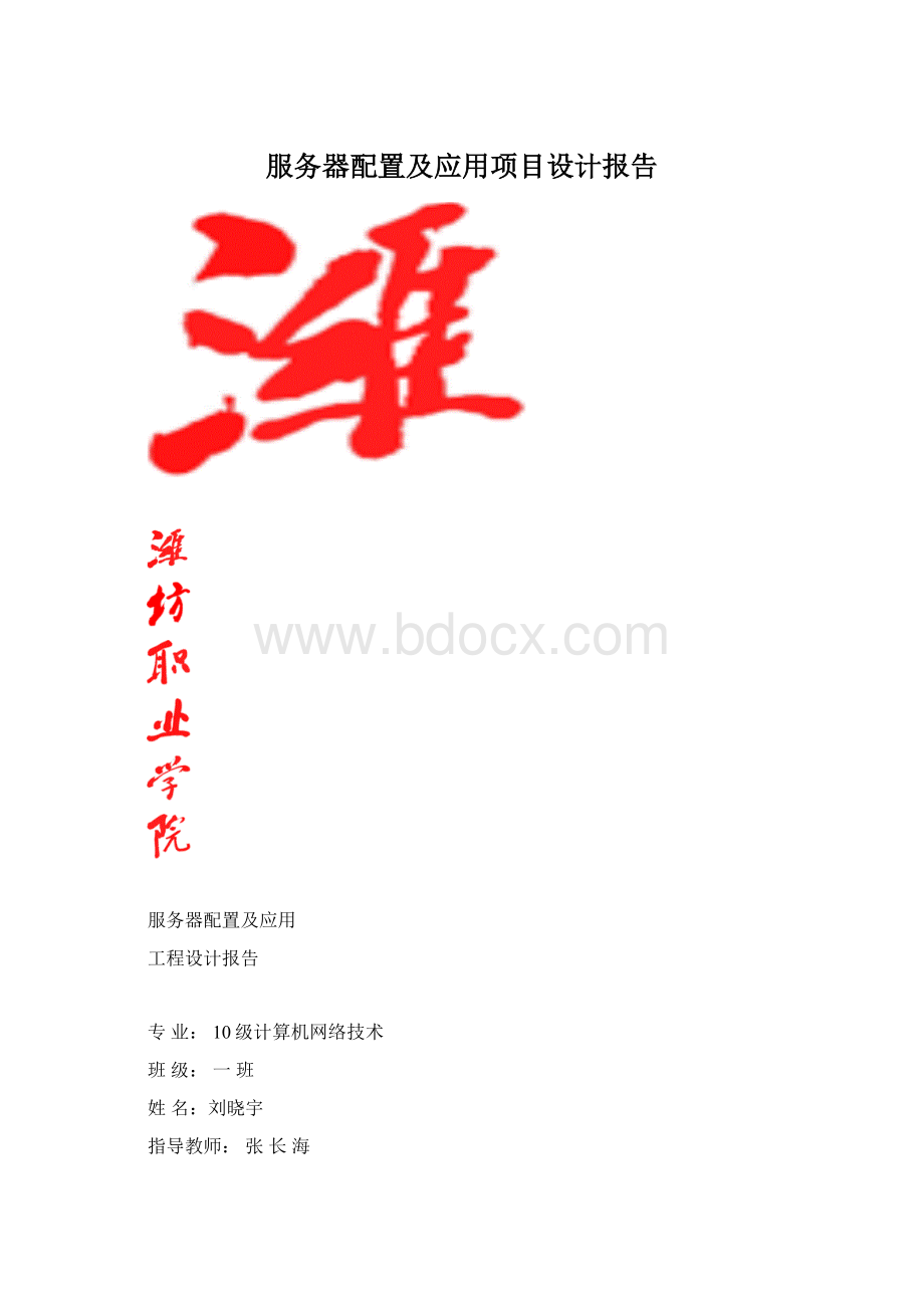 服务器配置及应用项目设计报告Word格式文档下载.docx_第1页