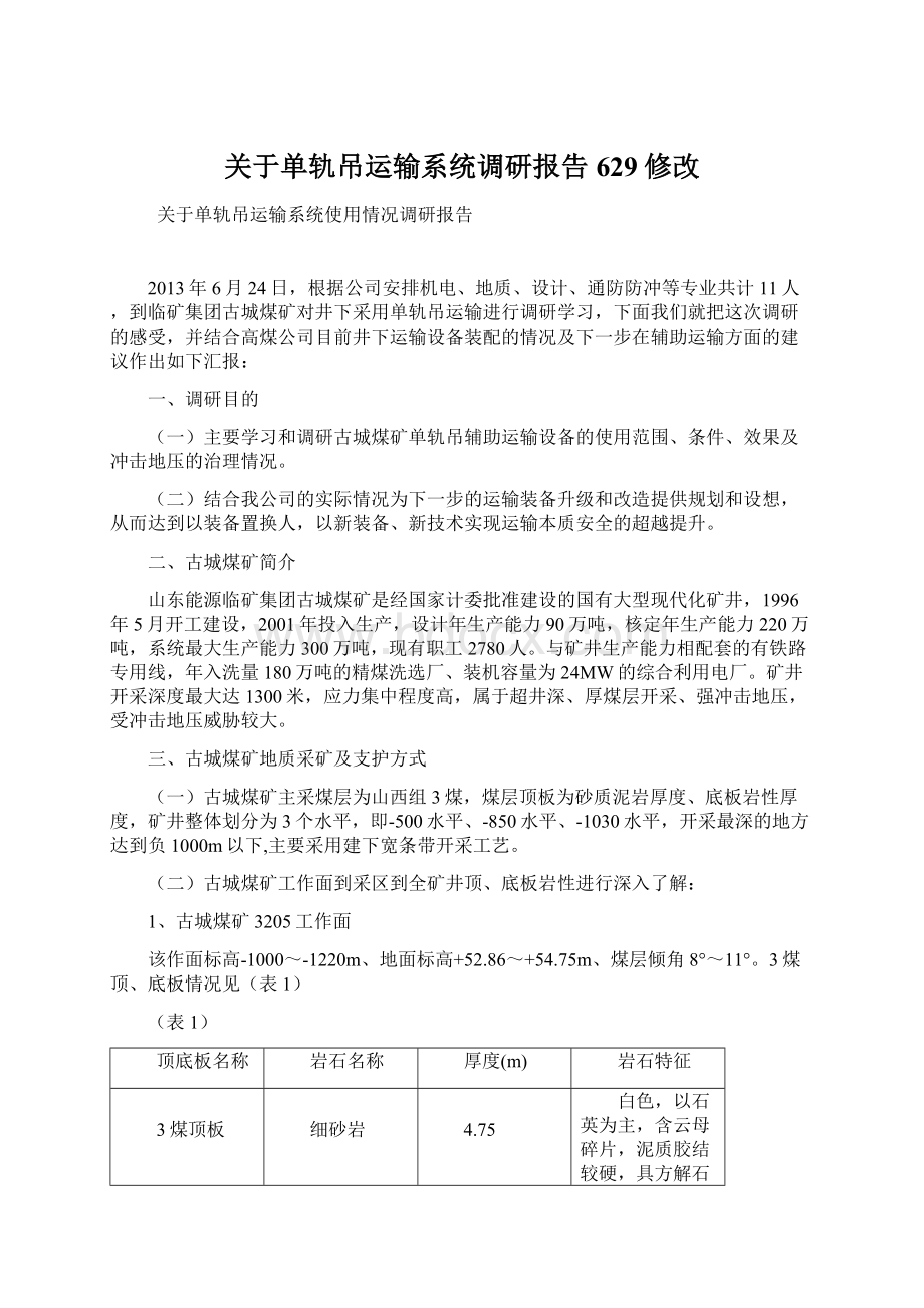 关于单轨吊运输系统调研报告629修改.docx_第1页