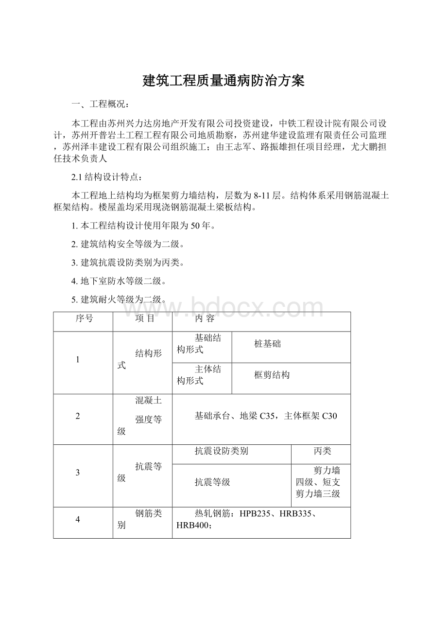 建筑工程质量通病防治方案.docx_第1页