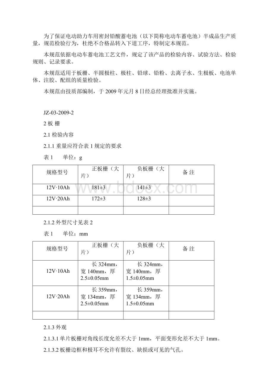 JZ03电动车电池半成品检验规范Word格式文档下载.docx_第2页