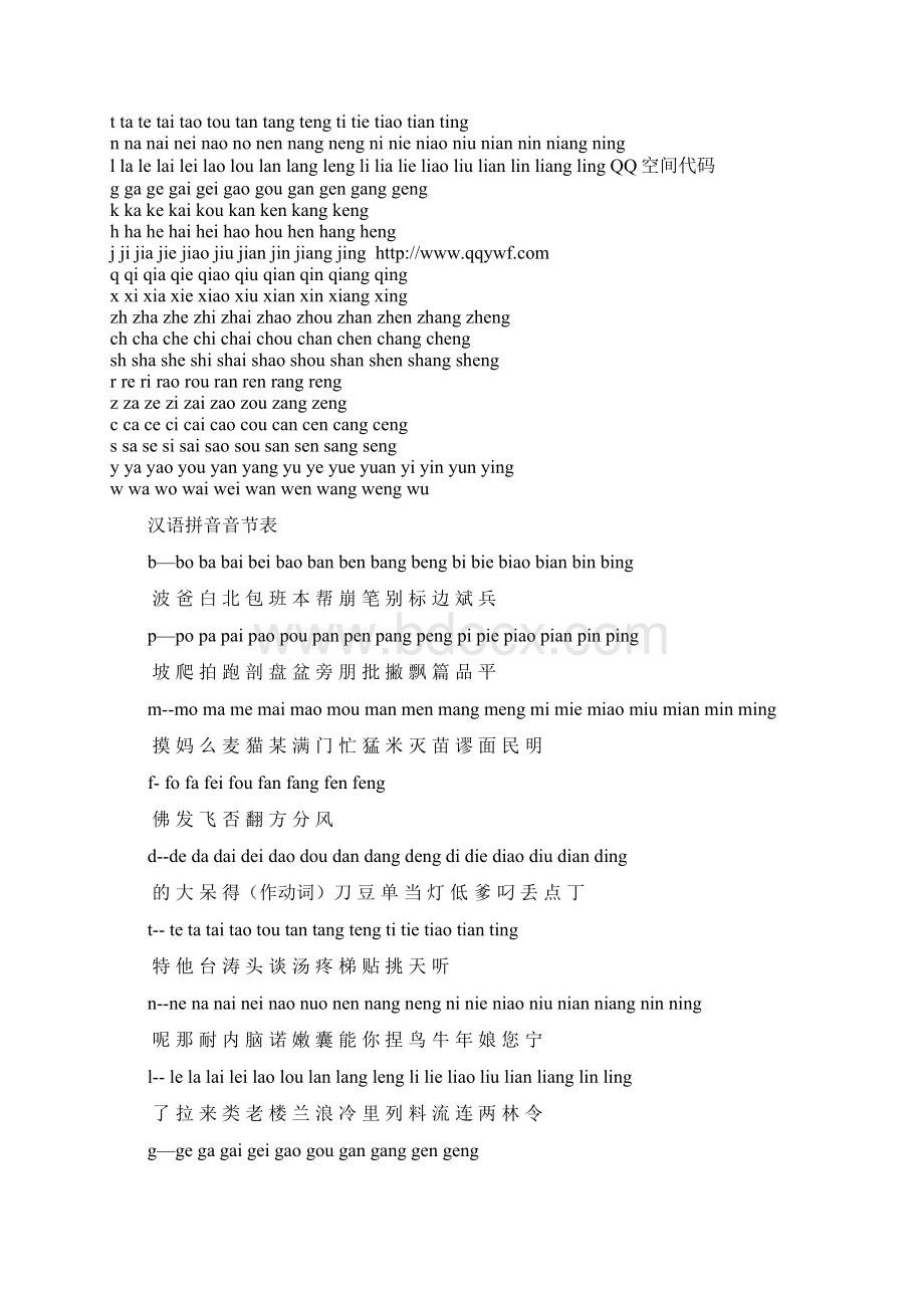 汉语拼音字母表读法和练习Word文档下载推荐.docx_第2页