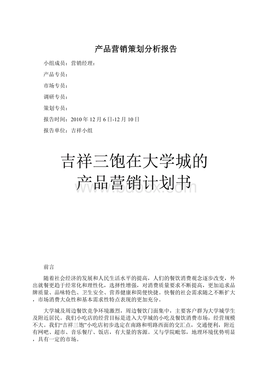 产品营销策划分析报告.docx