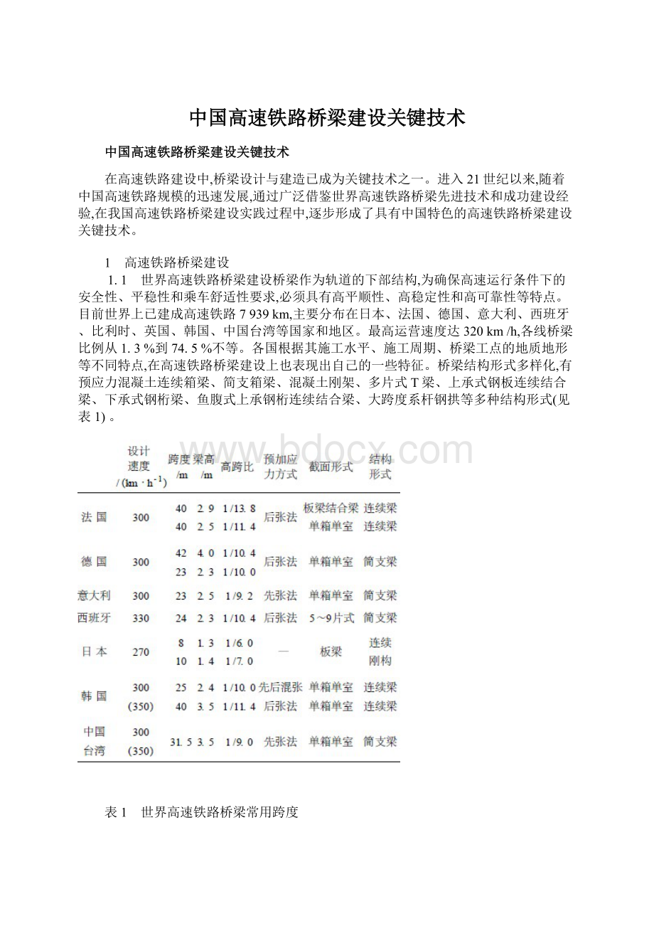 中国高速铁路桥梁建设关键技术.docx