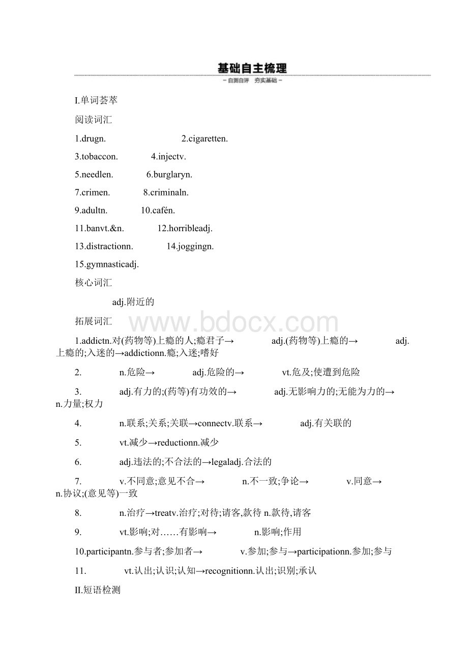 高考英语一轮复习Module2NoDrugs习题外研版必修2文档格式.docx_第2页