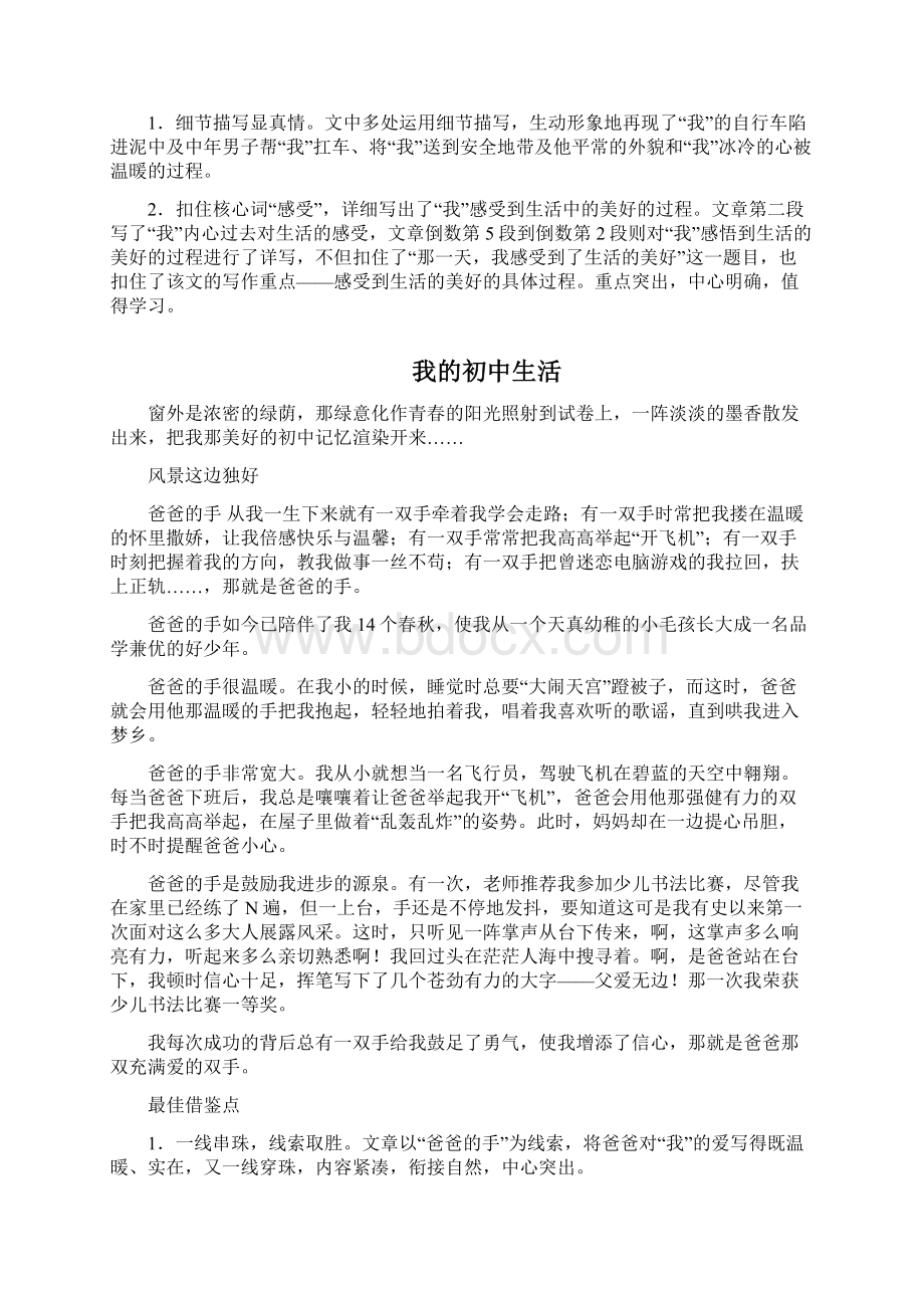 历年中考语文叙事类满分作文6篇+点评全Word文档格式.docx_第2页