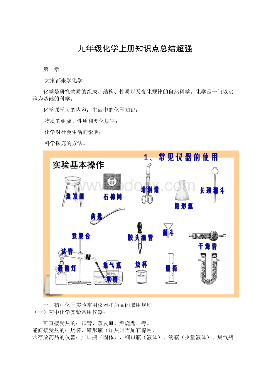 九年级化学上册知识点总结超强.docx_第1页