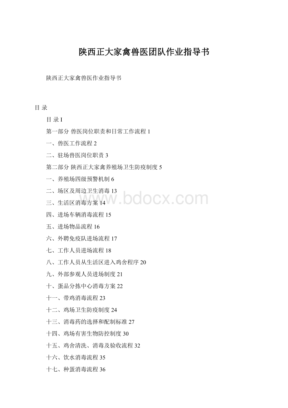 陕西正大家禽兽医团队作业指导书Word文档格式.docx