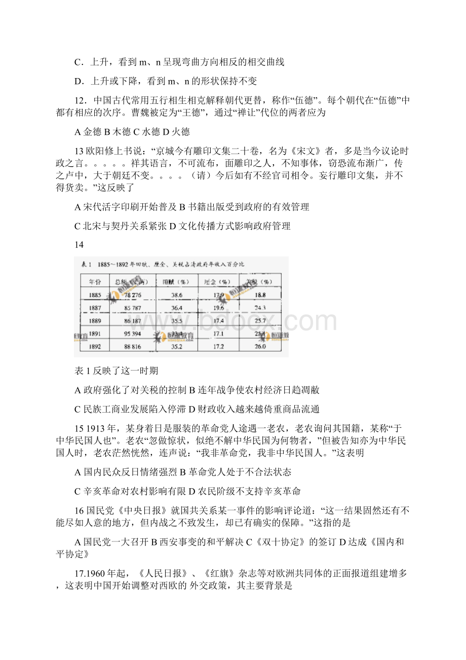 高考文综全国卷IWord文档格式.docx_第3页