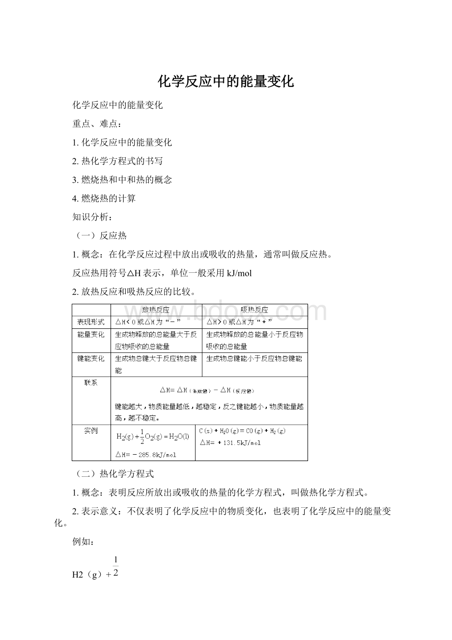 化学反应中的能量变化文档格式.docx_第1页