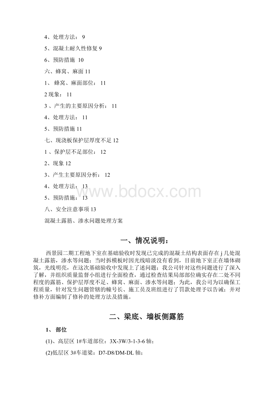 露筋渗漏整改方案 Word 文档Word文档下载推荐.docx_第2页