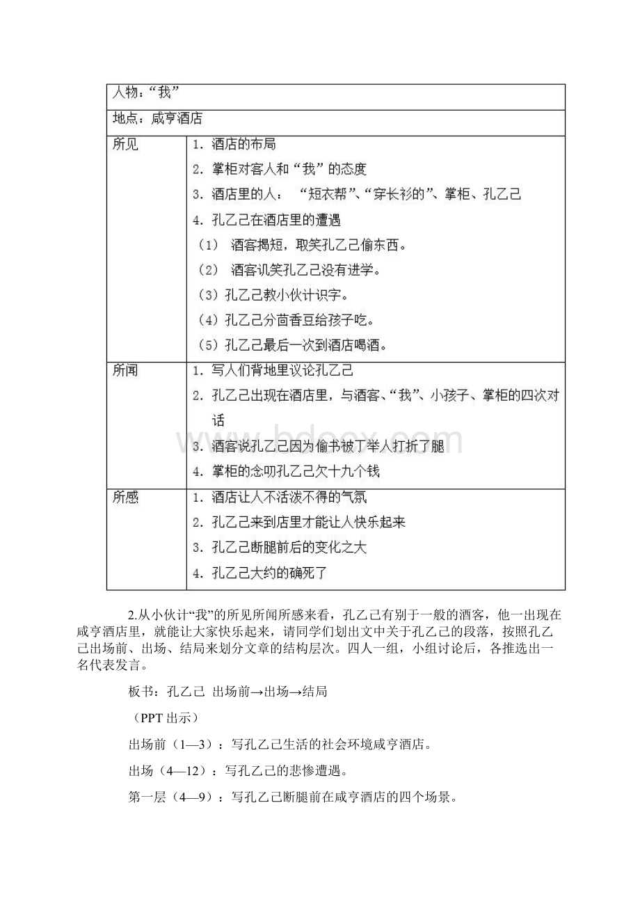 九年级语文下册第二单元5孔乙己教学设计新人教版Word文件下载.docx_第3页