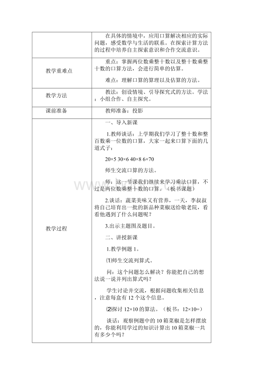 苏教版3三年级数学下册全册表格式教案.docx_第2页