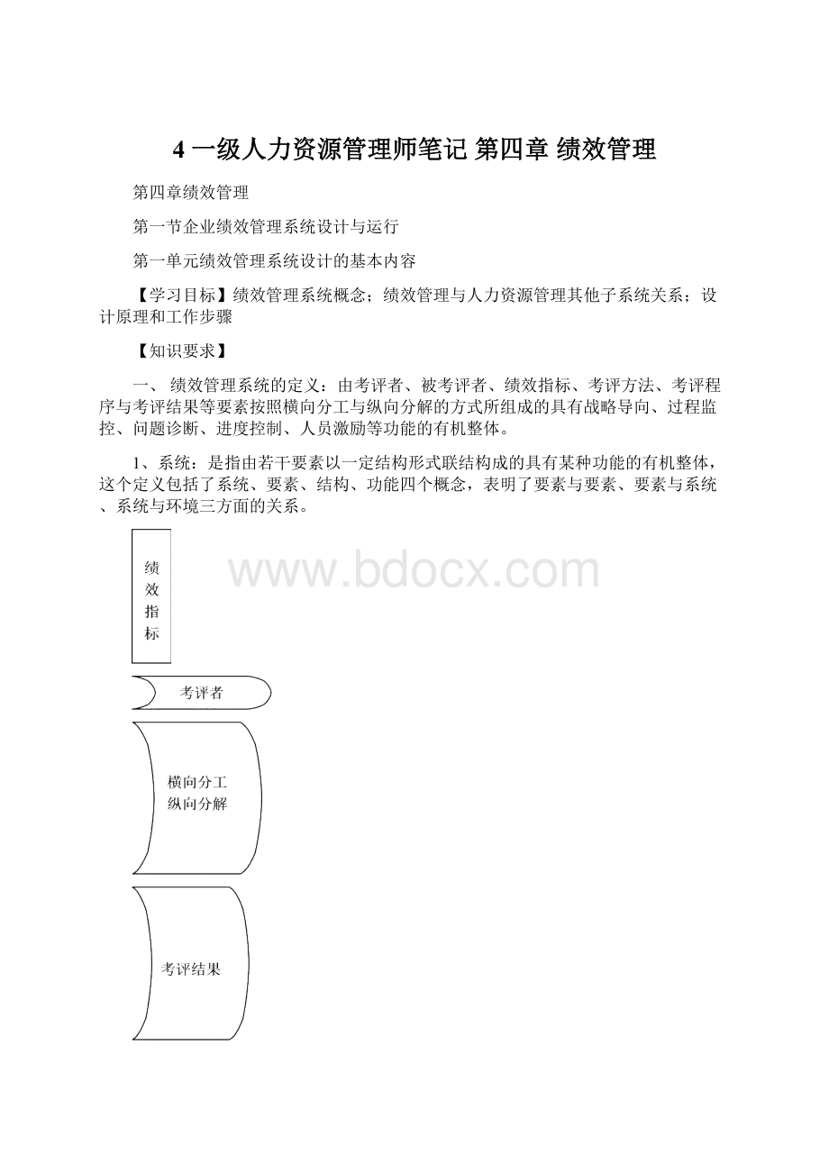 4 一级人力资源管理师笔记 第四章 绩效管理Word文档下载推荐.docx