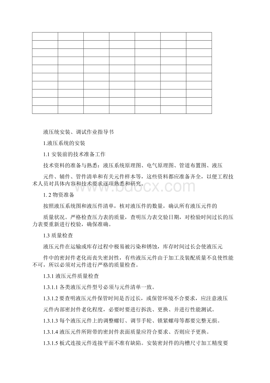 液压系统安装调试作业指导书Word格式.docx_第2页