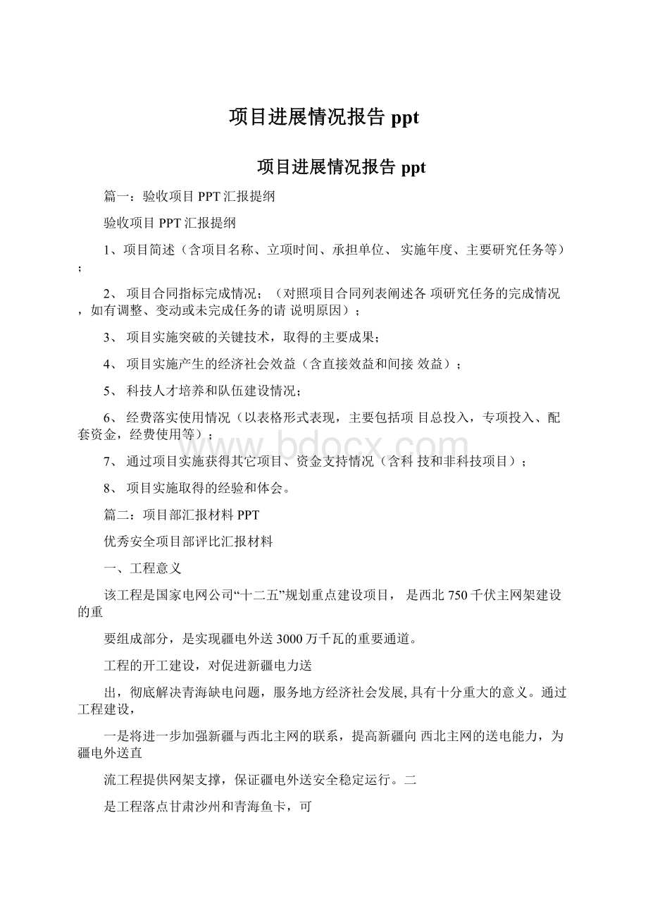 项目进展情况报告ppt.docx