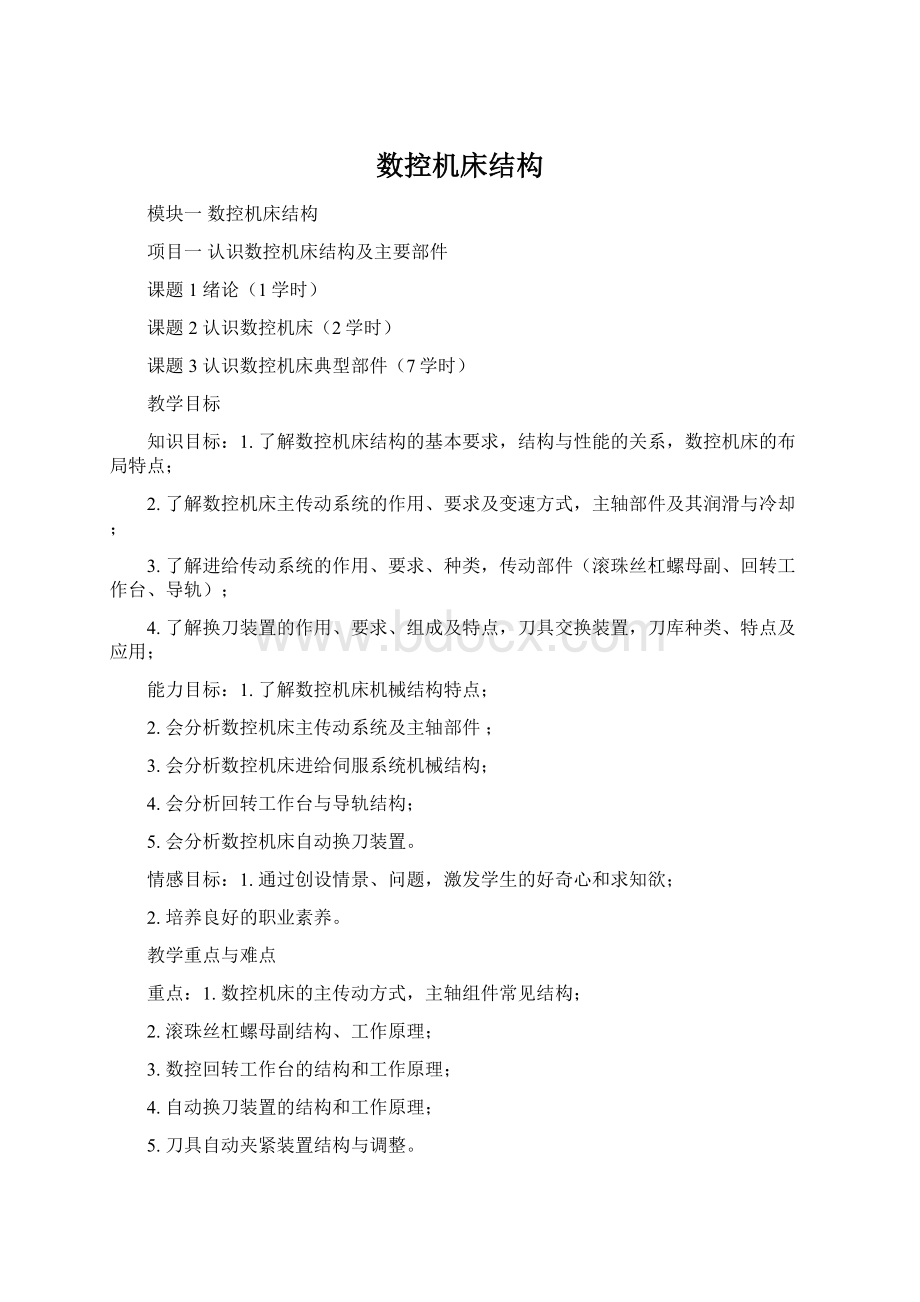 数控机床结构Word文档下载推荐.docx_第1页