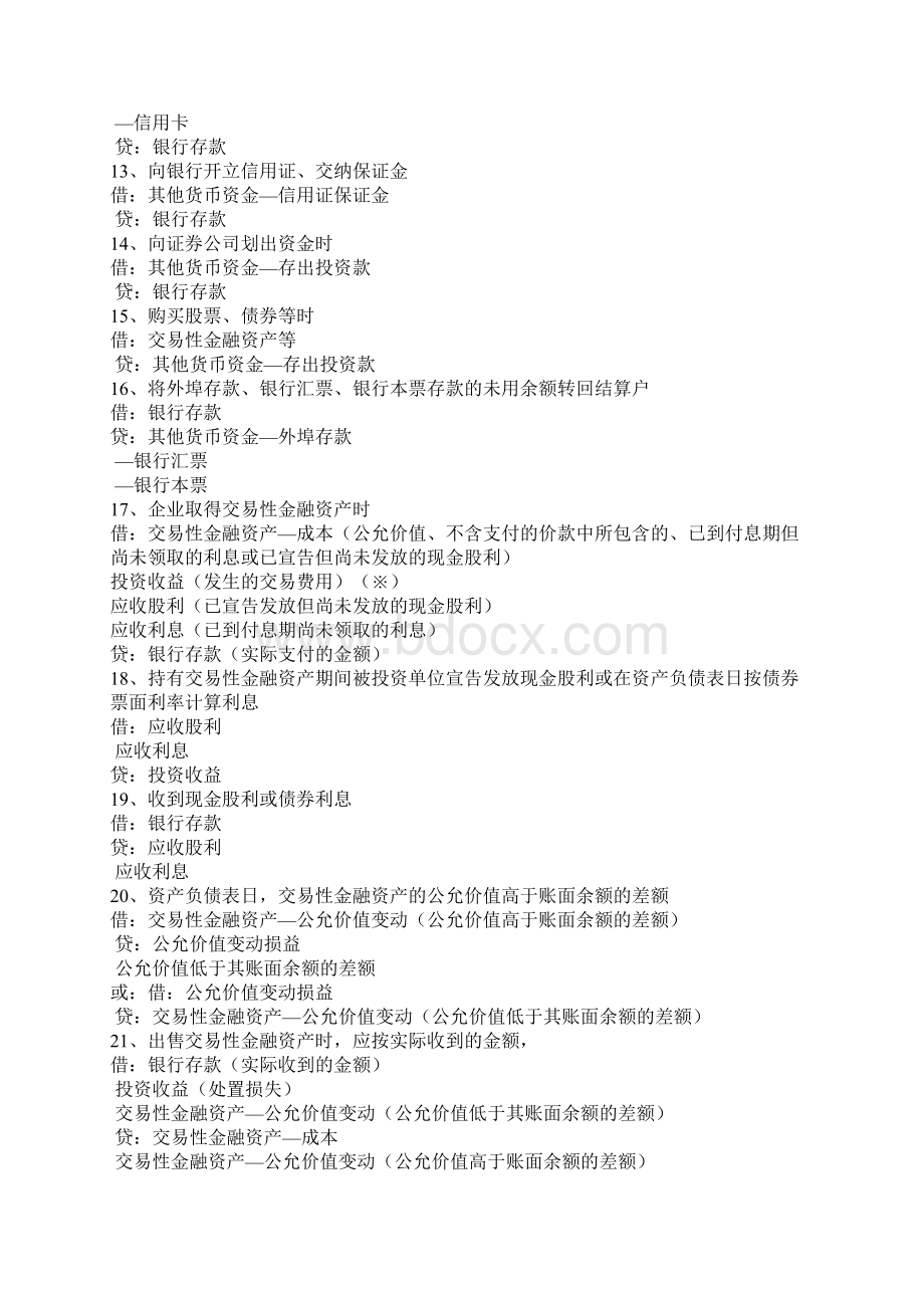 自考企业会计学复习资料汇总主要会计分录大全Word格式文档下载.docx_第2页