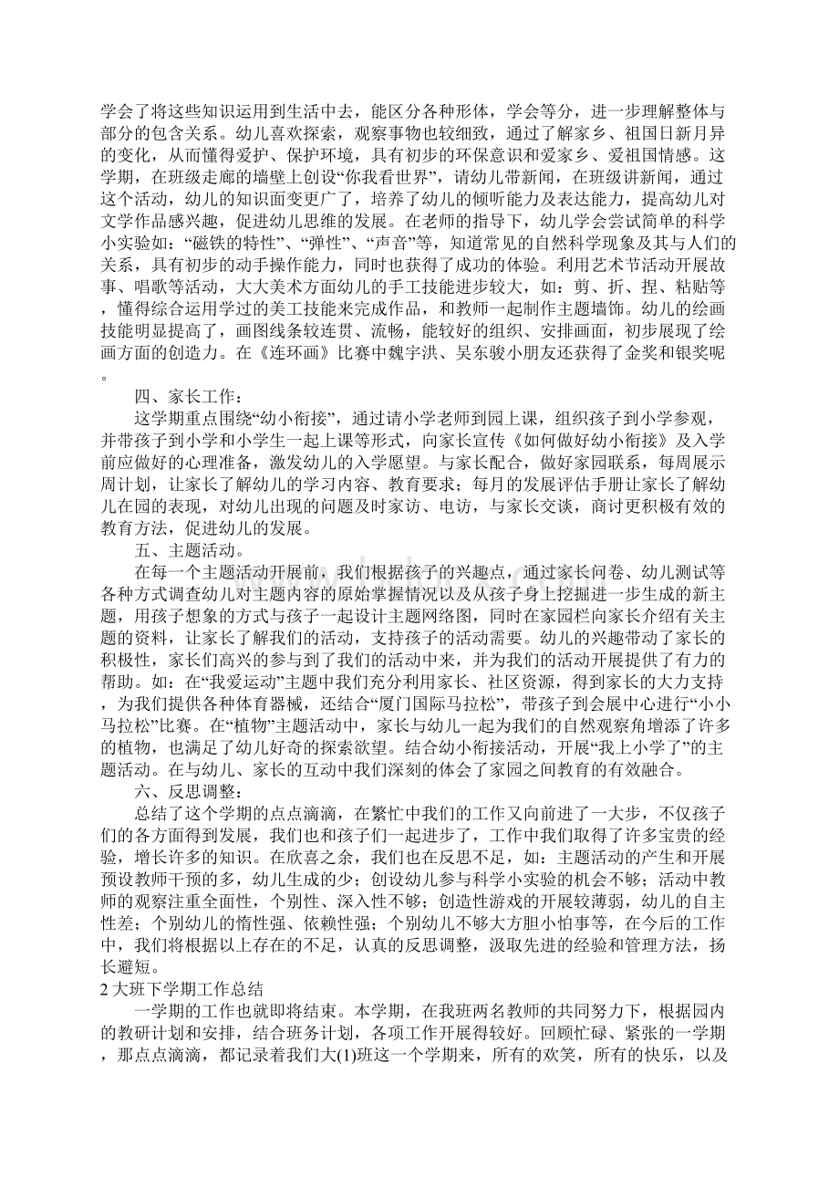 幼儿教师大班工作总结.docx_第2页