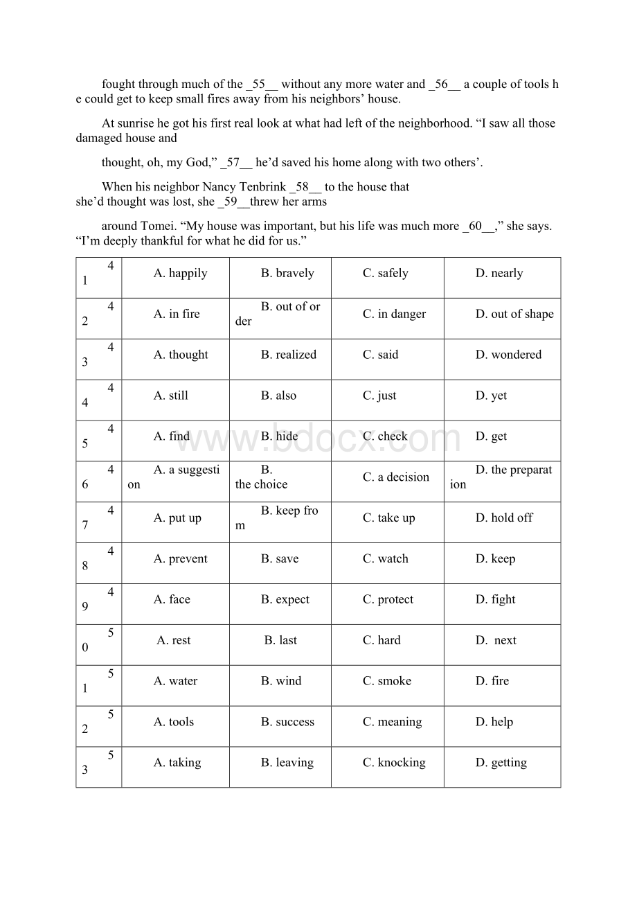 高考英语二轮复习 完形填空训练4VIIWord文档下载推荐.docx_第3页