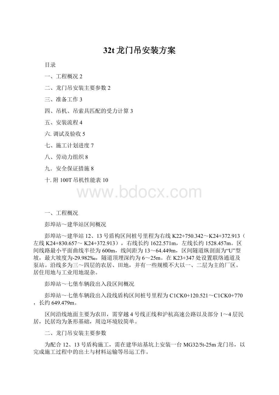 32t龙门吊安装方案.docx