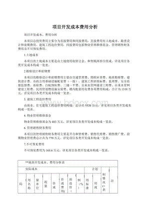 项目开发成本费用分析Word文档格式.docx